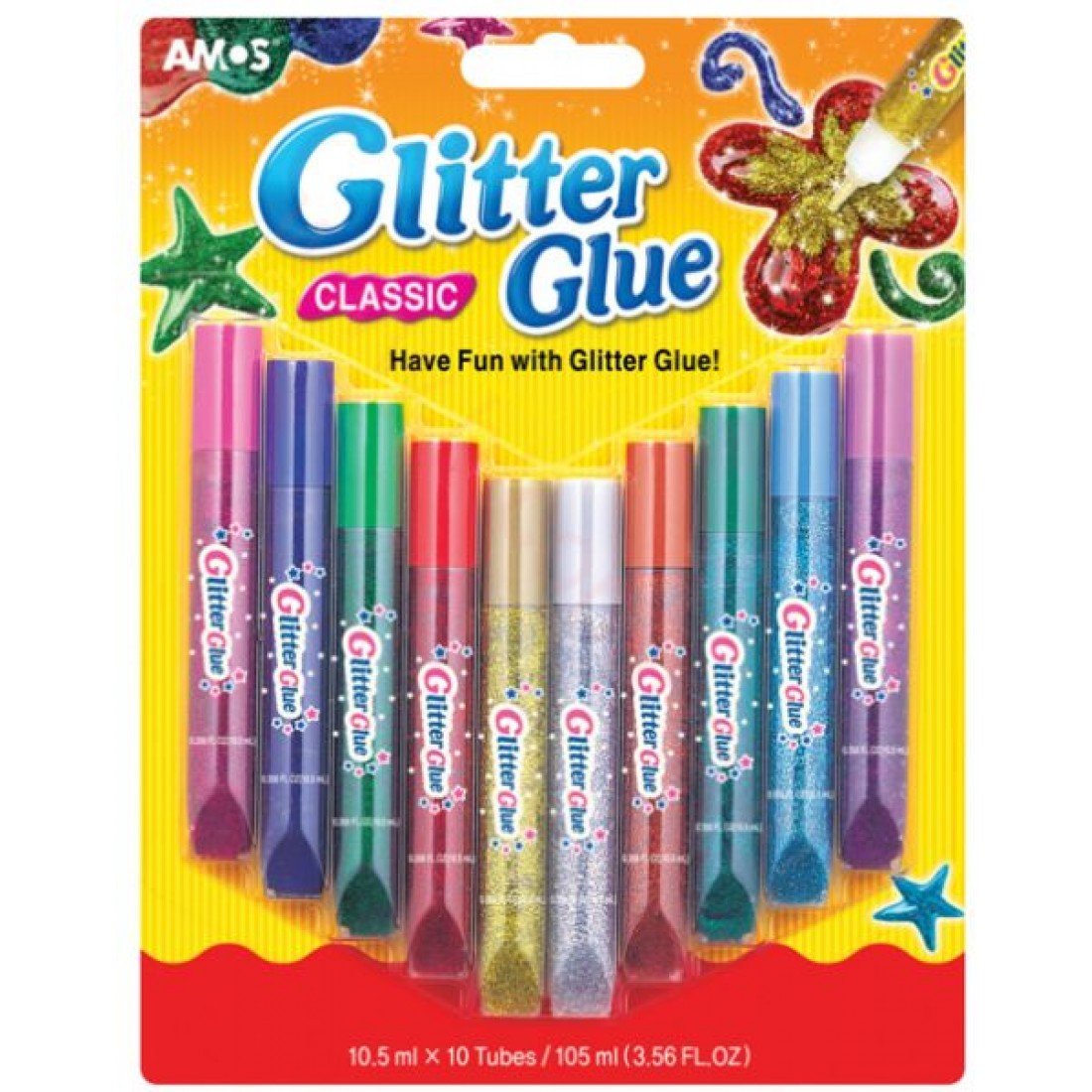 AMOS Glitter Glue 10.5ml x 10Tubes